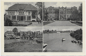 1951 Heiligenstedten - Gasthaus Stadt Itzehoe, Stör, Klappbrücke, Herrenhaus