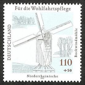 Bockmühle auf einer Briefmarke der Deutschen Bundespost (Mi. Nr. 1950)