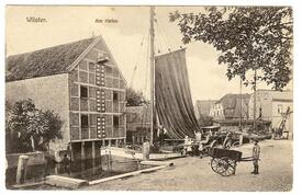 1880 Wilsteraner Hafen am Rosengarten; Häuser an der Schmiedestraße in der Stadt Wilster