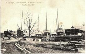 1907 Wewelsfleth - Werft Junge - Schiffe auf der Helling