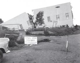1963 umgestürztes Silo Kornhaus Burg
