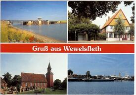 1981 Wewelsfleth an der Stör - Sperrwerk, Kirche, Kirchspielsvogtei