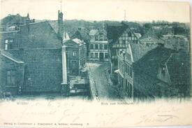 1900 Blick vom Kirchturm auf die Marktstraße (spätere Op de Göten) in Wilster