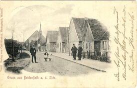 1901 Blick in die Straße Unteres Dorf in Beidenfleth in der Wilstermarsch