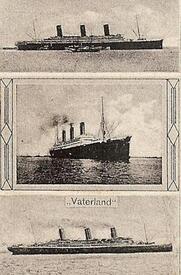 1915 verschiedene Dampfschiffe auf der Elbe vor Brokdorf