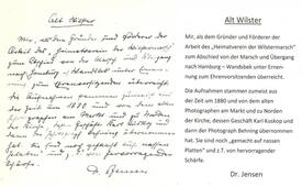 Handschrift D.Dr. Wilhelm Jensen