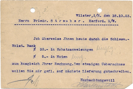 1923 Firmenpost - Kolonialwaren und Eisenwarenhandlung H. Martens Nachfolger