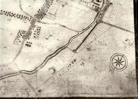Stadtplan von 1775; Teil rechts unten