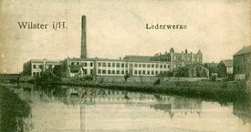 1906 Leder Werke Falk & Schütt an der Rumflether Straße in Wilster