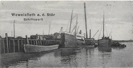 1935 Schiffswerft in Wewelsfleth an der Stör