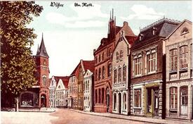 1914 Marktplatz Südostseite, Kohlmarkt in Wilster