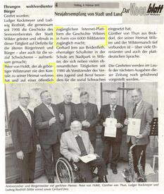 2011.02.04 Dat Keesblatt ut Wilster - Ehrungen wohlverdienter Bürger der Stadt Wilster