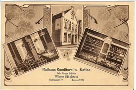 1930 Café Rathaus-Konditorei und Kaffee in der Rathausstraße der Stadt Wilster
