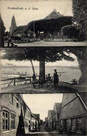 1903 Beidenfleth - Oberes Dorf, St. Nicolai Kirche, Fähre über die Stör