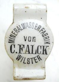 1900 Porzellanverschluss für Mineralwasserflaschen - C. Falk, Wilster