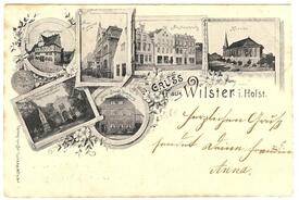 1897 Wilster - Altes Rathaus, Op de Göten, Neues Rathaus, Markt, Kirche, Denkmal