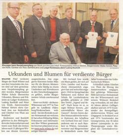 2011.01.31 Itzehoer Nachrichten - Urkunden und Blumen für verdiente Bürger der Stadt Wilster