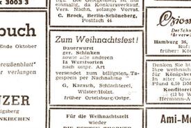 1950 Annonce der Schlachterei Gustav Karrasch in Wilster