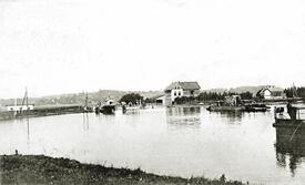 1900 Kaiser-Wilhelm-Kanal - Burger Fähre und Fährhaus auf der Nordseite