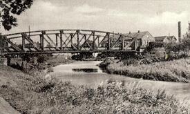 1950 Büttel (Elbe), 1902 erbaute Chaussee Brücke über den Bütteler Kana