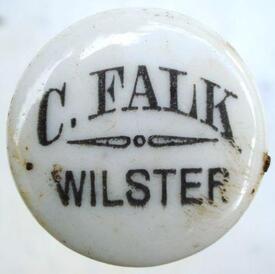 1900 Porzellanverschluss für Bier- und Mineralwasser Flaschen - C. Falk in Wilster