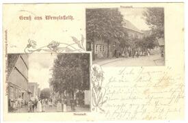 1903 Wewelsfleth, Straße Neustadt mit den Gaststätten Mahn und Wiebensohn