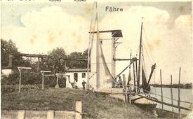 1915 Beidenfleth an der Stör, Hafen mit Lösch- und Ladeeinrichtung für Getreide