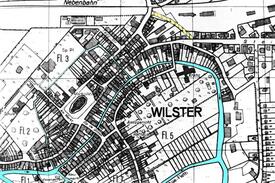 1950 Stadtplan Stadt Wilster