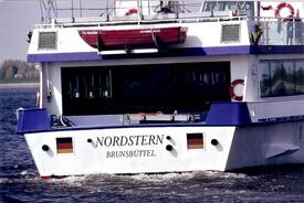 2008 auf der Elbe vor der Lühe: MS NORDSTERN - Ausflugsschiff der PSB Brandt