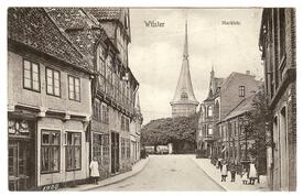 1908 Op de Göten (damalige Marktstraße), Altes Rathaus, Markt, Kirche St. Bartholomäus zu Wilster