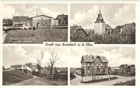 1952 Brokdorf - Kirche, Bäckerei, Gasthof, Meierei