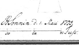 Unterschrift des Baumeisters Ernst Georg Sonnin am 1. Mai 1775