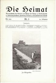 1924 Die Heimat, Heft 5  - Monatsschrift - Titelseite