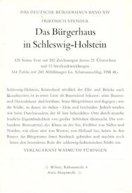 1971 Buch "Das Bürgerhaus in Schleswig-Holstein"