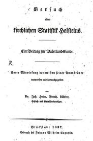 1837 Versuch einer kirchlichen Statistik Holsteins - Ein Beitrag zur Vaterlandskunde