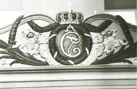 1964 Monogramm des Königs Christian VII an der königlichen Loge in der St. Bartholomäus Kirche zu Wilster