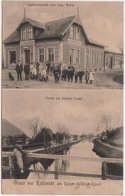 1912 Kudensee - Kudenseer Kanal, Gasthof an der Fähre über den NOK