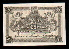 Notgeld-Schein zu 25 Pfennig (1917) der Stadt Wilster