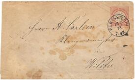 1873 Brief aus Wewelsfleth an den Klempnermeister August Carlsen in Wilster