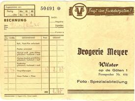 1935 Fototasche der Adler Drogerie Meyer in der Stdt Wister