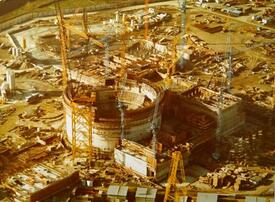 1983 Luftbild - Bau Kernkraftwerk Brokdorf