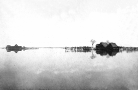 1922 Überschwemmung im Gebiet des vormaligen Sladensee in der Gemeinde Nortorf in der Wilstermarsch