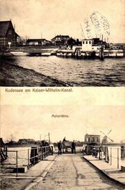 1915 Kudensee, Fähre über den Kaiser Wilhelm Kanal