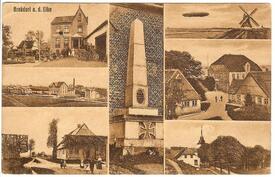 1918 Brokdorf an der Elbe - Gaststätten, Meierei, Korn-Windmühle, Kirche