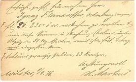1876 Correspondenz-Carte der Firma Kolonialwaren und Eisenhandlung H. Martens in Wilster