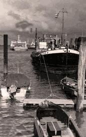 Glückstadt 1953 Hafen, Frachtewer, Fähre nach Wischhafen