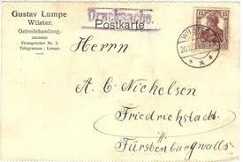 1911 Postkarte Getreidehandlung und Mühlenbetrieb Gustav Lumpe