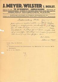 1943 Gärtnerei Johannes Meyer in der Stadt Wilster - Brief an die Stadtverwaltung Itzehoe