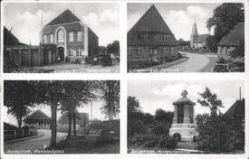 1934 Beidenfleth - Pastorat, Kirche, Ehrenmal, Gasthof