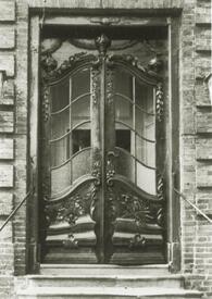 1968 Eingangstür am Trichter - ehemaliges 1777 erbautes Gartenhaus Michaelsen in der Stadt Wilster